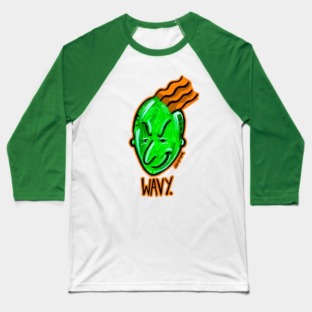 Roger Wavy Klotz Baseball T-Shirt by sketchnkustom